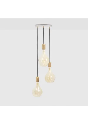 White Oak Triple Pendant Voronoi II On Grey